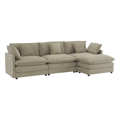 Modern Modular Sectional Sofa With Side Storage Pockets For Living Room