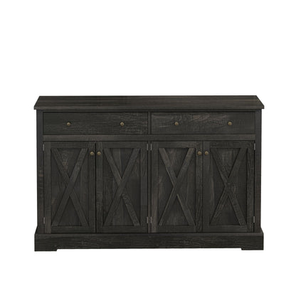 Vintage Sideboard With 2 Drawers And Four Doors For Living Room