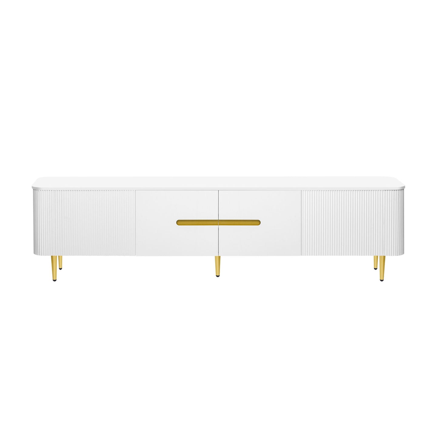Minimalist TV Stand For TVs Up To 85", Modern Entertainment Center Media Console With 4 Spacious Cabinets For Living Room