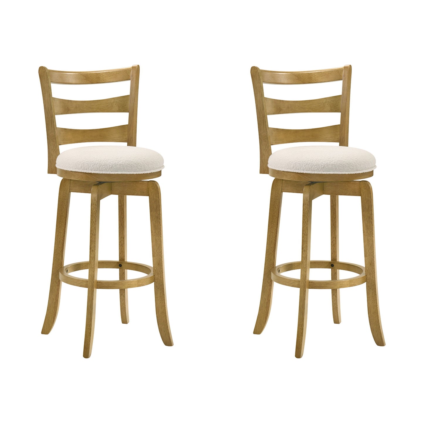 Melindra - Modern Farmhouse Swivel Wood Bar Height Kitchen Bar Stool