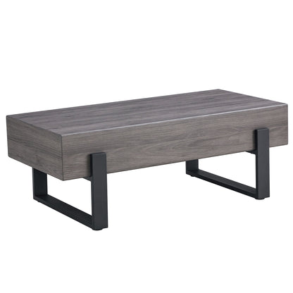 Rustic Coffee Table With Metal Legs