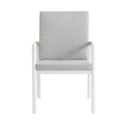 Crown - Outdoor Dining Chair (Set of 2) - White / Teak