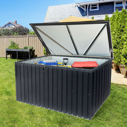 Metal Storage Box Store Large Out Door Use - Black