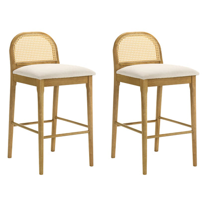 Lucio - Modern Farmhouse Wood Bar Height Kitchen Bar Stool