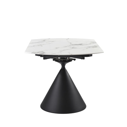 Abel - Extendable Round Dining Table - White