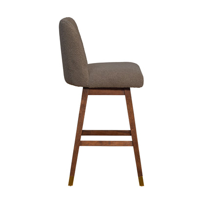 Amelia - Swivel Bar Stool - Brown Oak / Taupe