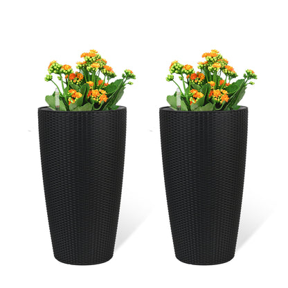 Tall Planters Set With Water Level Monitor And Auto Watering