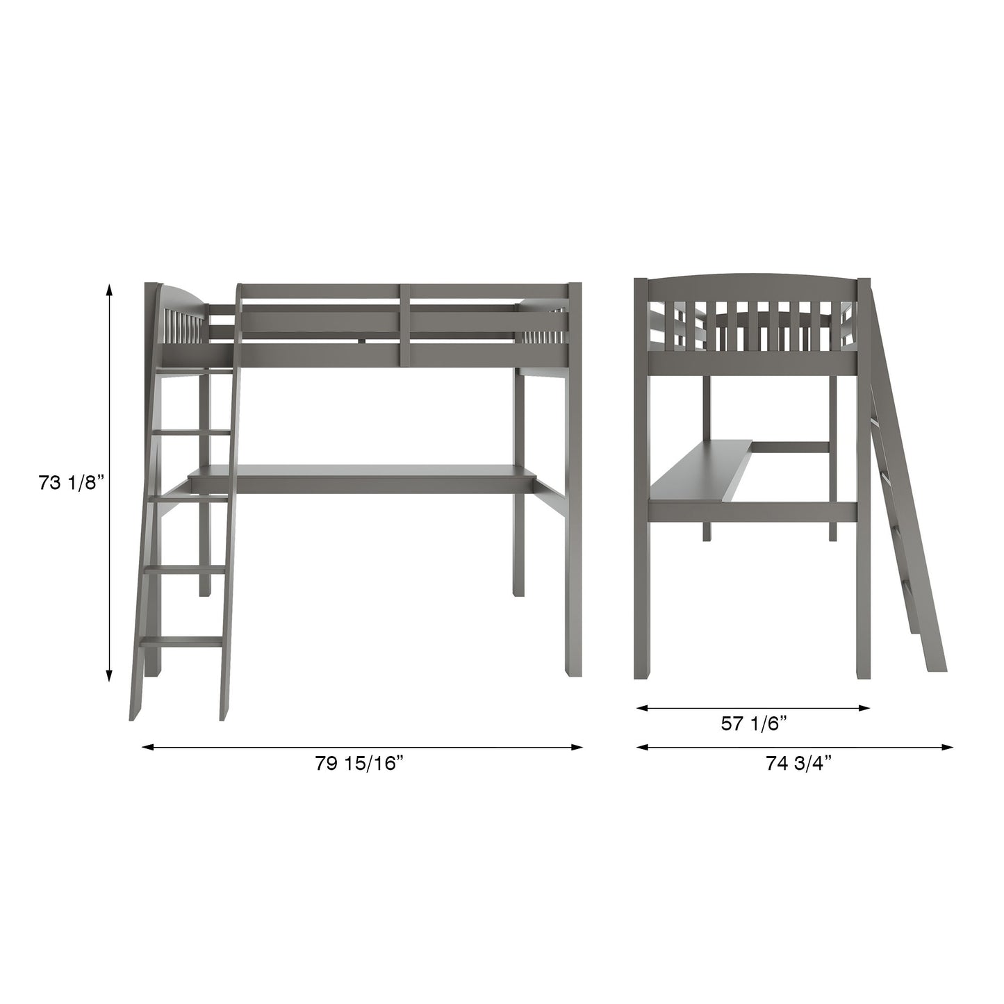 Everest - High Loft Bed With Desk And Storage