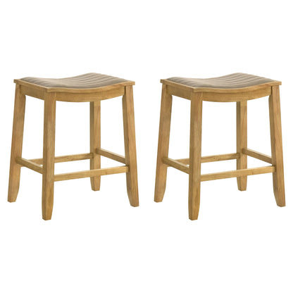 Iyani - Coastal Modern Wood Counter Height Kitchen Bar Stool