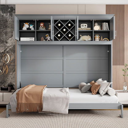 Murphy Wall Bed With Top Cabinets & Wine Rack