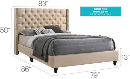 Nailhead Bed Transitional Vibrant