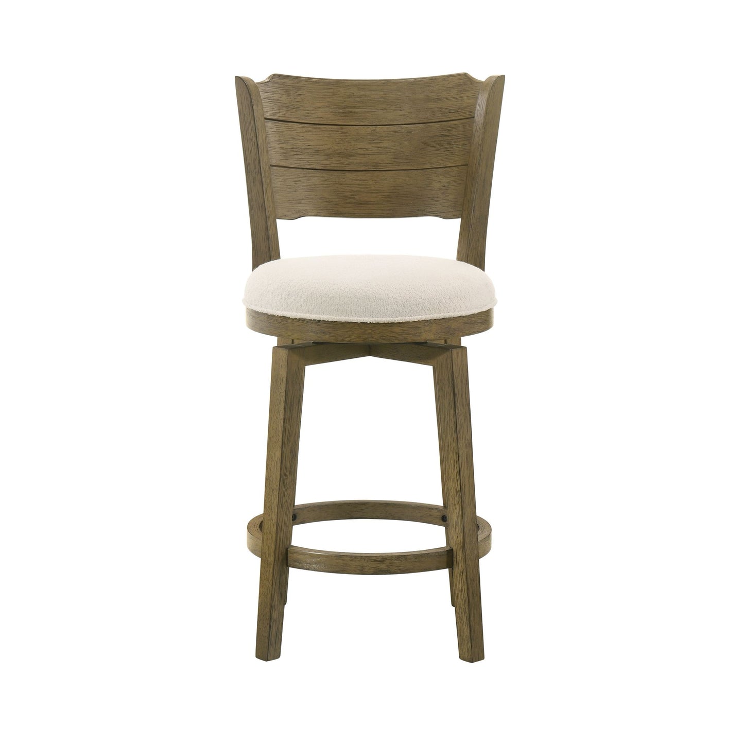Winsley - Coastal Modern Swivel Wood Counter Height Kitchen Bar Stool