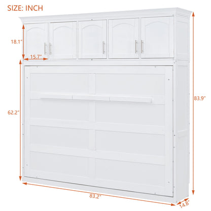 Murphy Modern Bed With Top Cabinets For Space Saving And Comfort