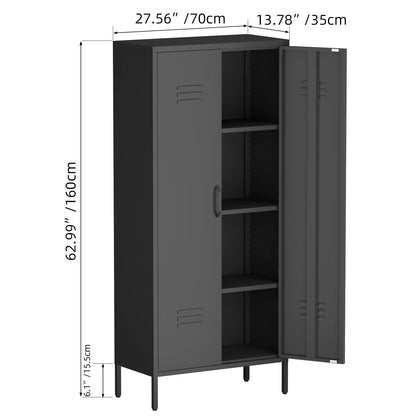 Modern Storage Cabinet With Adjustable Shelves, Magnetic Door Stopper