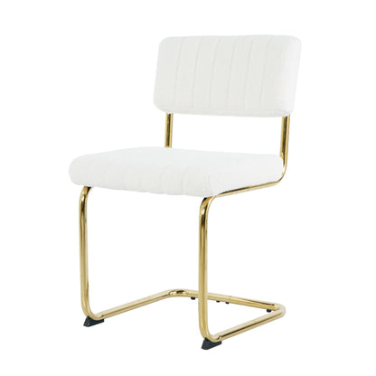 Modern Light Luxury Dining Chair With Metal Legs And Bow Design