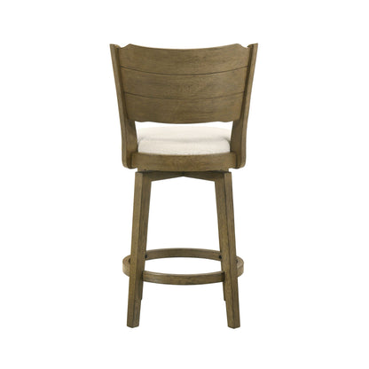 Winsley - Coastal Modern Swivel Wood Counter Height Kitchen Bar Stool