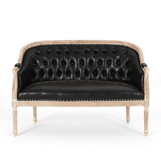 French Country Chesterfield Style Tufted Loveseat