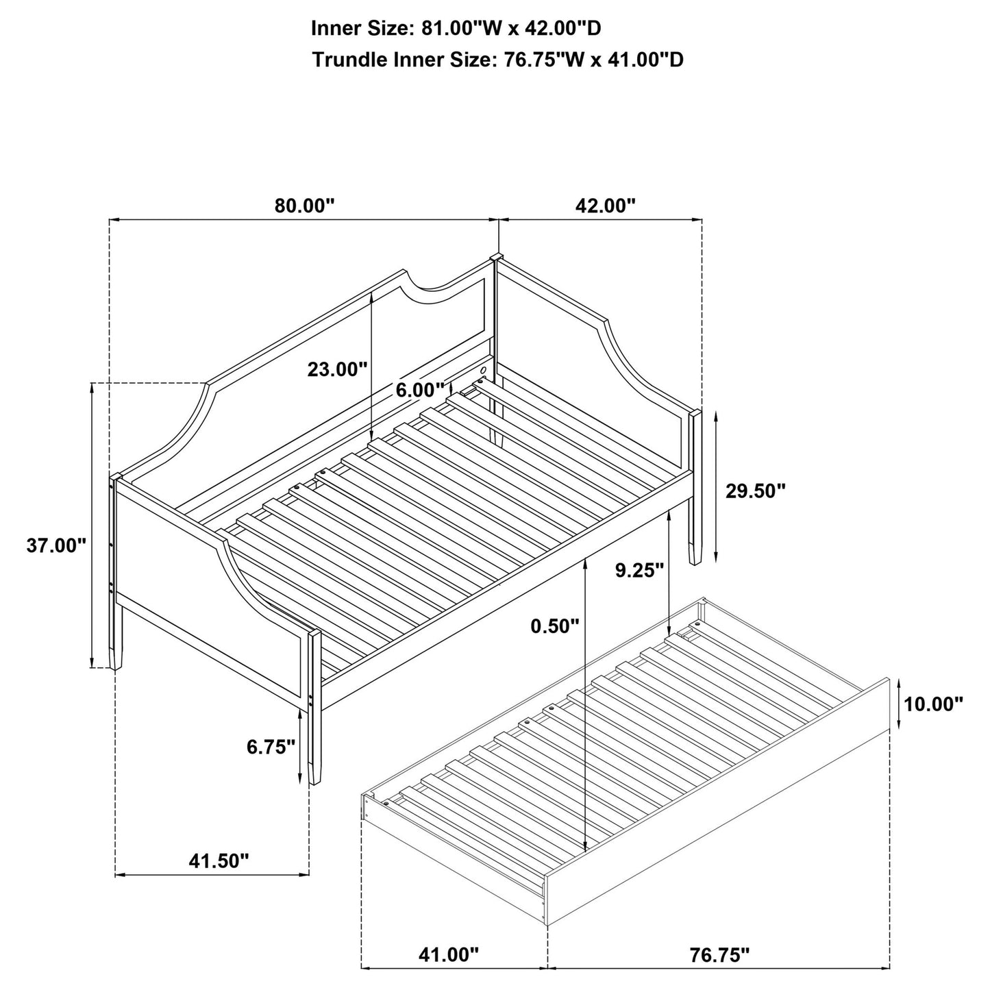 Twin Daybed With Trundle - Cherry
