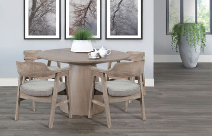 5 Piece Round Dining Set - Wheat