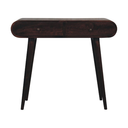 Curved Edge Console Table - Walnut