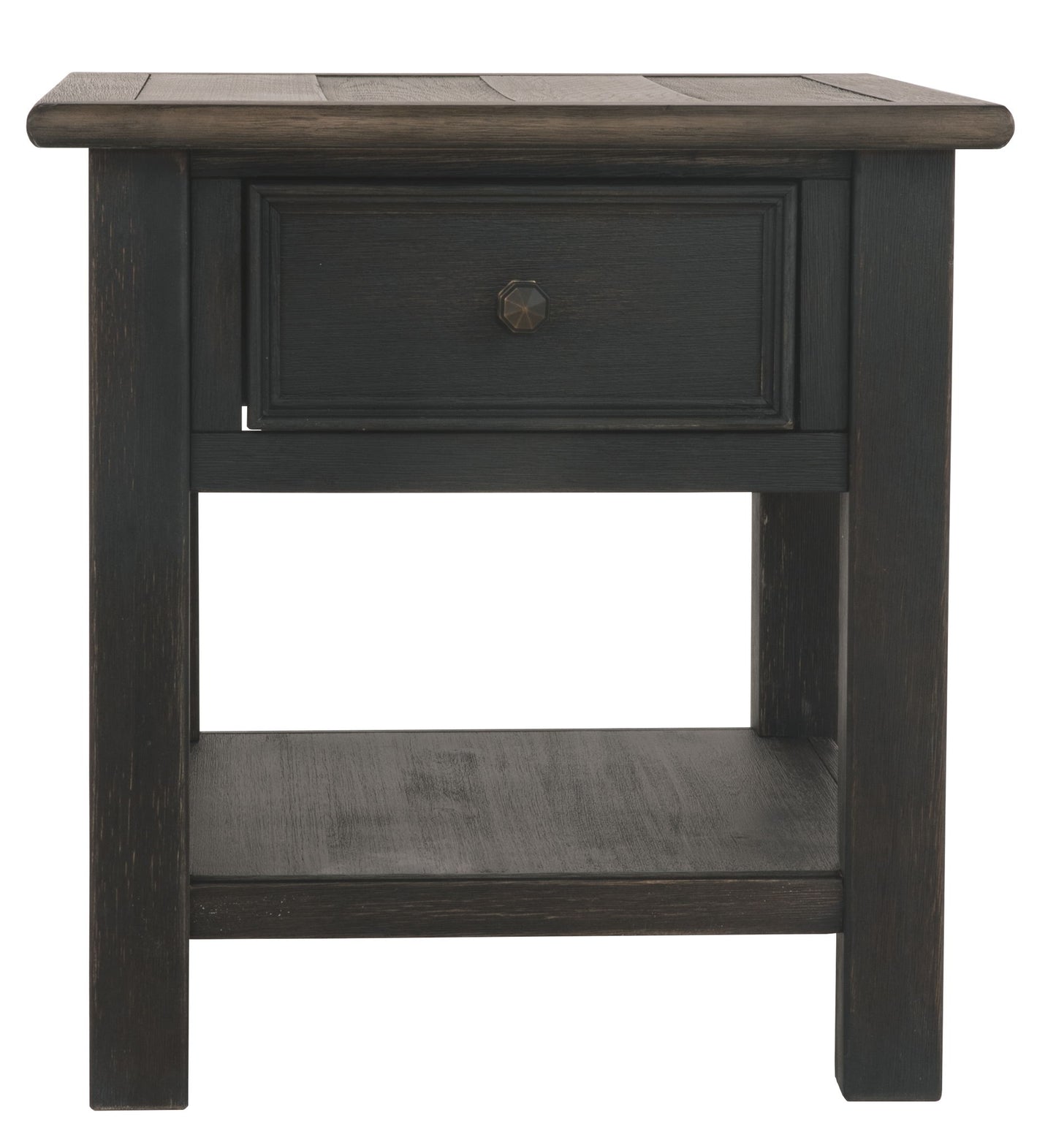 Tyler Creek - Grayish Brown / Black - Rectangular End Table