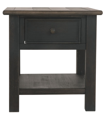Tyler Creek - Grayish Brown / Black - Rectangular End Table