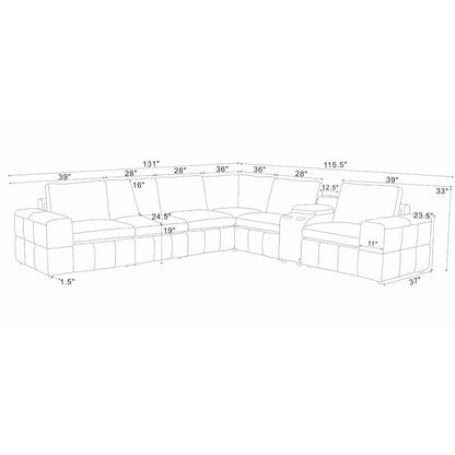 Large - Arm Upholstery Modular Sectional With Custom Configuration - Olive Green