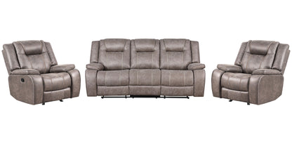 Blake - Manual Glider Reclining Sofa And 2 Recliners - Desert Taupe