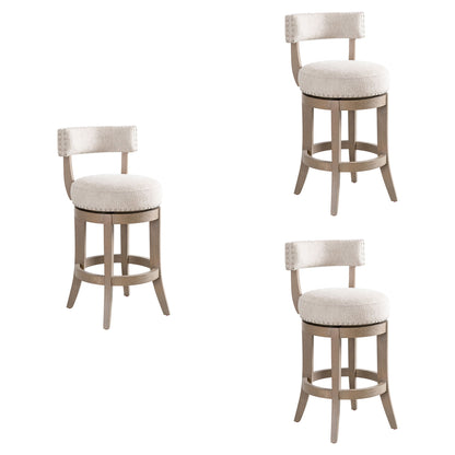 Mystic - Solid Wood Upholstered 26" Counter Height Swivel Barstool