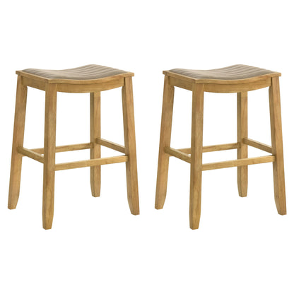 Iyani - Coastal Modern Wood Bar Height Kitchen Bar Stool