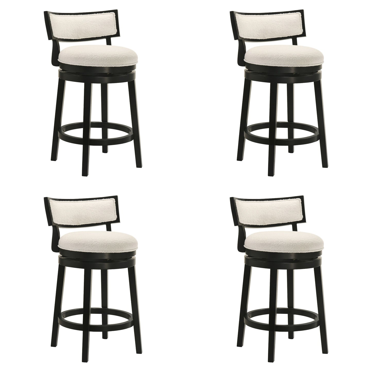 Noely - Modern Farmhouse Swivel Wood Counter Height Kitchen Bar Stool
