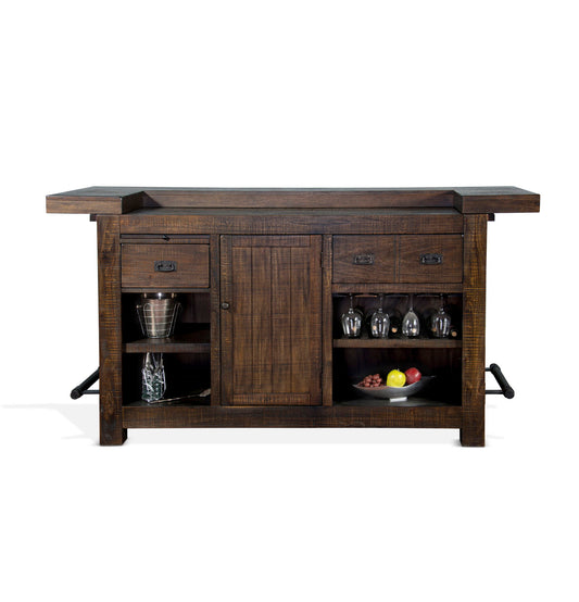 Homestead - Traditional Wood Home Bar - Tobacco Leaf