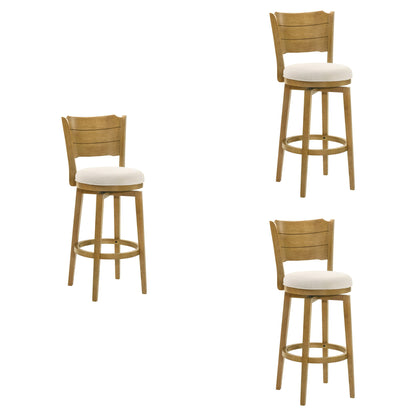 Winsley - Coastal Modern Swivel Wood Bar Height Kitchen Bar Stool