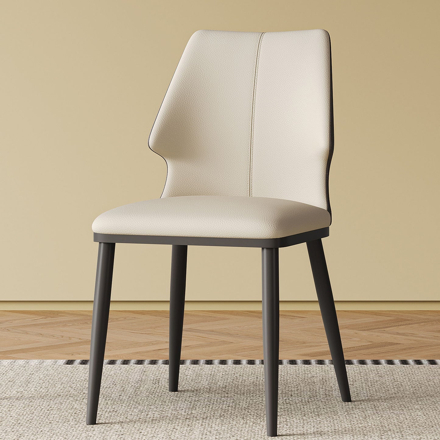 Contemporary Dining Chair (Set of 2) Comfortable Material For Home Or Office - Gray / White