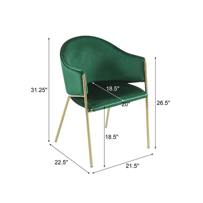 Modern Upholstered Dining Chair With Frame And Plush Velvet