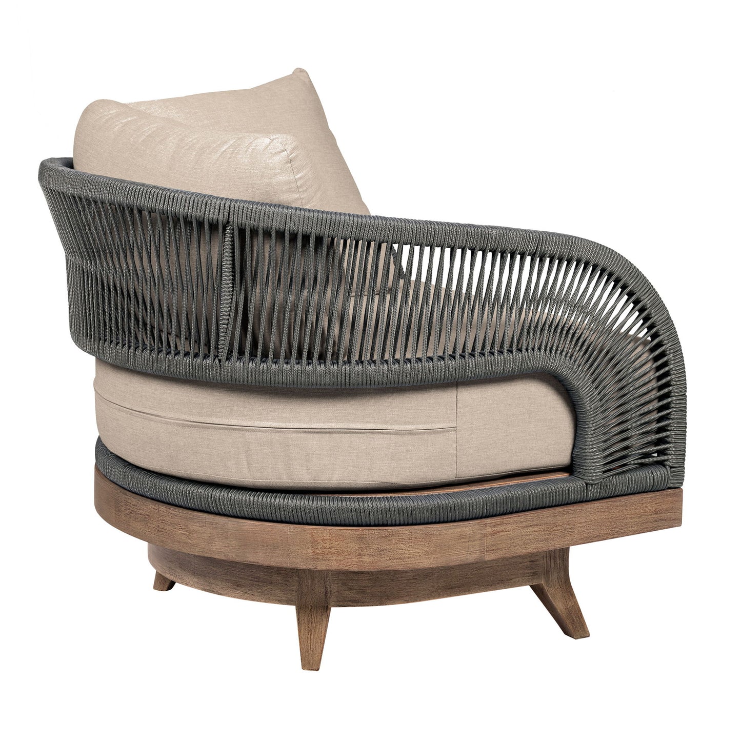 Orbit - Swivel Outdoor Patio Chair - Weathered Eucalyptus / Taupe
