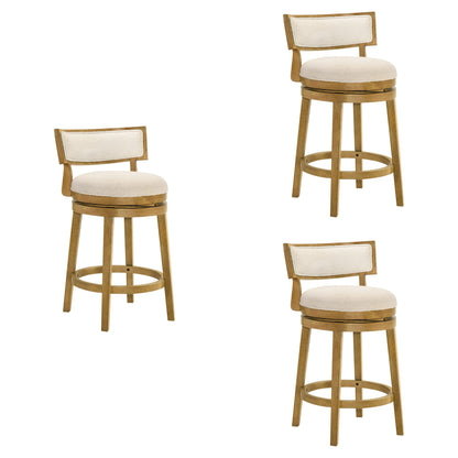 Noely - Modern Farmhouse Swivel Wood Counter Height Kitchen Bar Stool