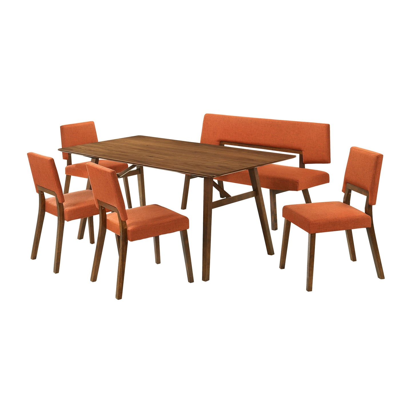 Channell - Walnut Wood Dining Table Set