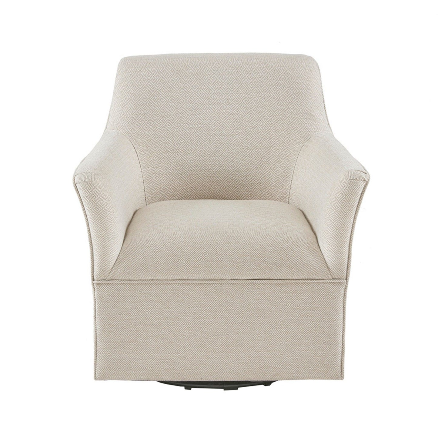 Swivel Glider Chair With 360 Degree Rotation Upholstery Solid Wood Frame - Cream