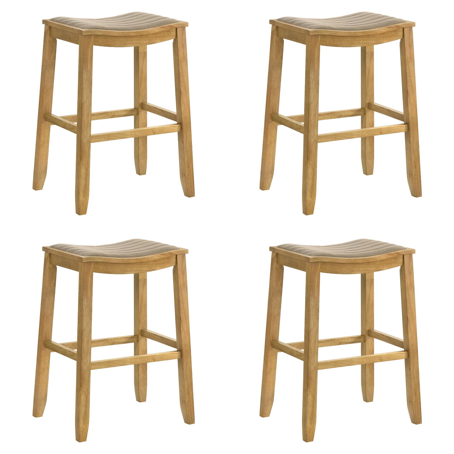Iyani - Coastal Modern Wood Bar Height Kitchen Bar Stool