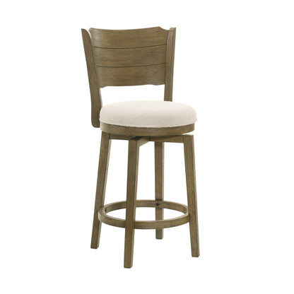 Winsley - Coastal Modern Swivel Wood Counter Height Kitchen Bar Stool
