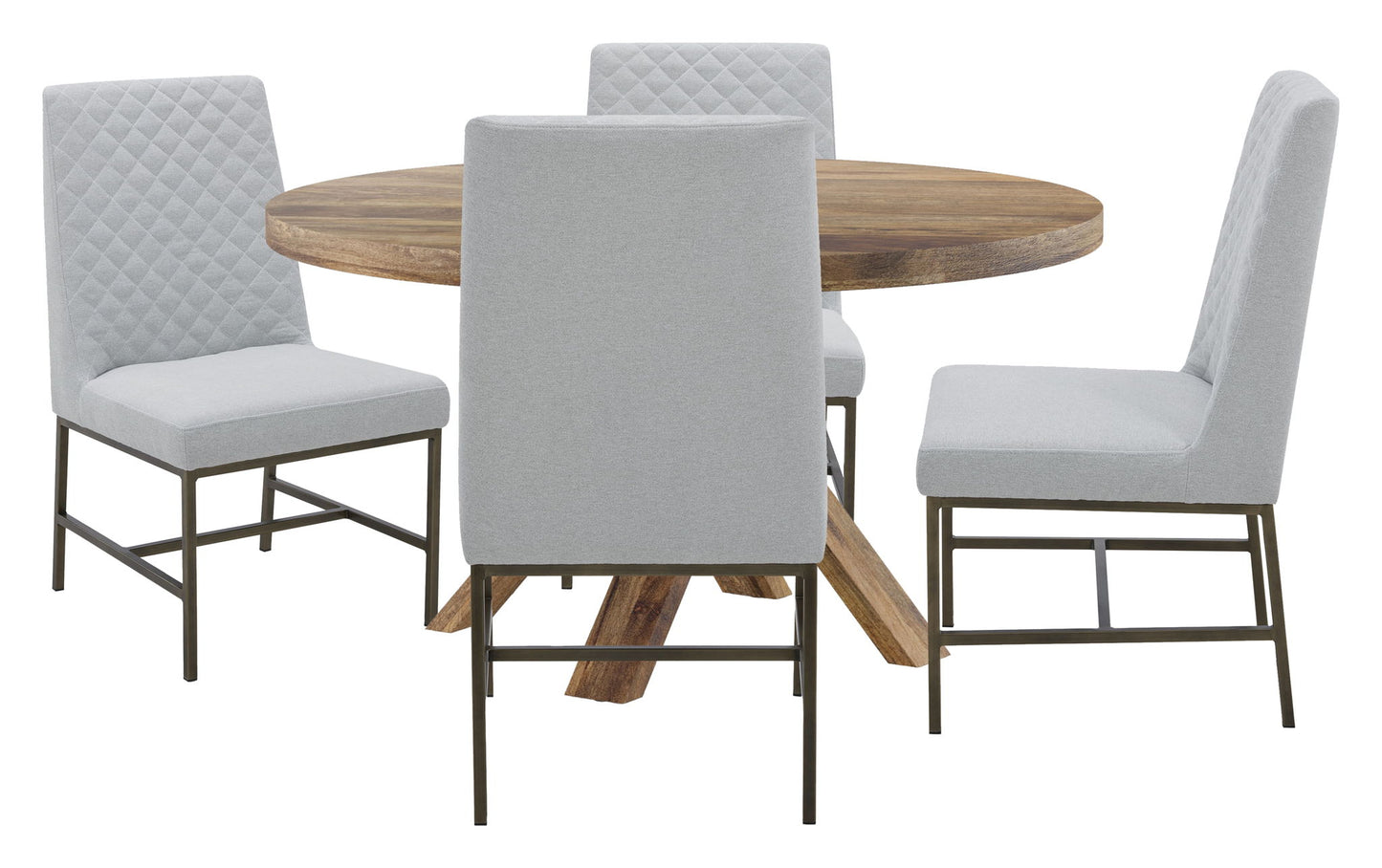 Crossings - Round Dining Table With 4 Upholstered Chairs