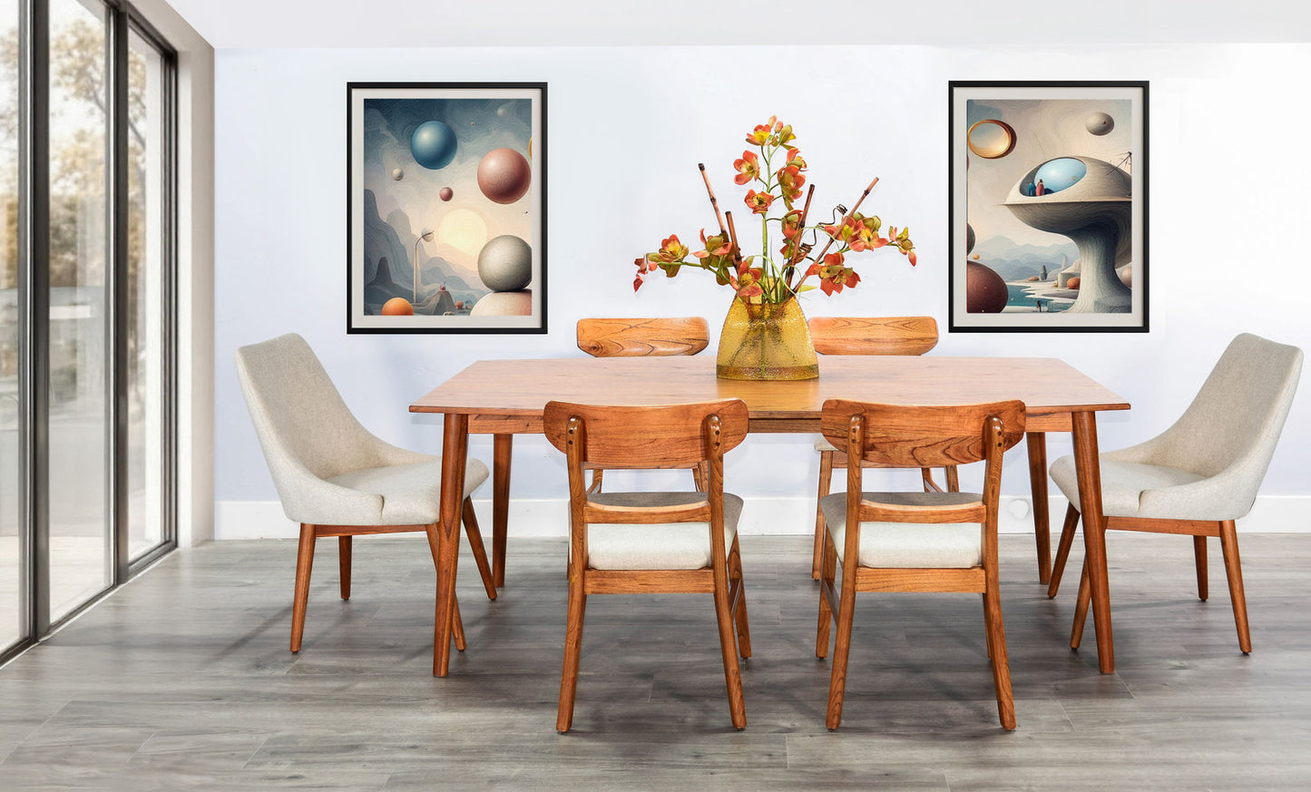 Mid-Century Wood Dining Set