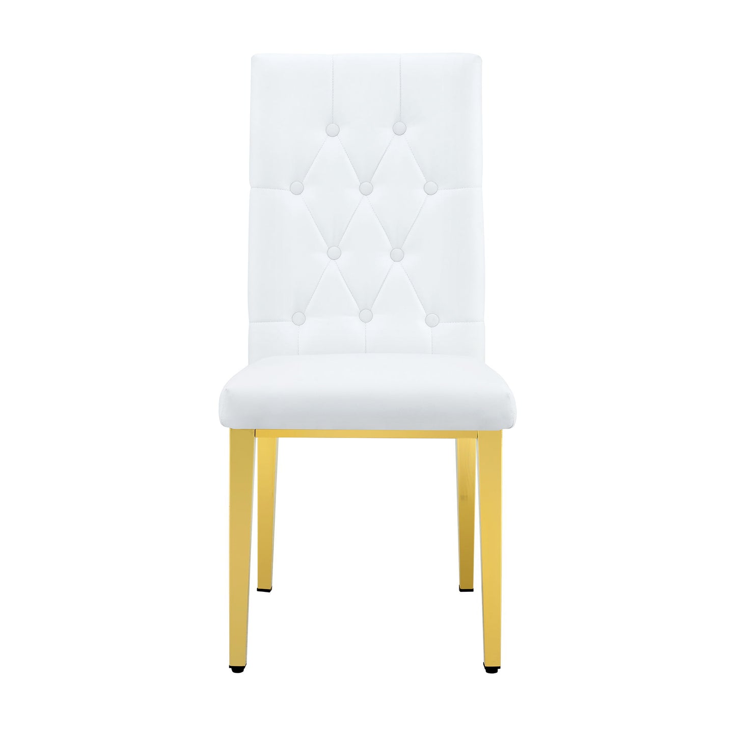 Vintage Style Armless Dining Chairs Set With Grid And Buckle Design