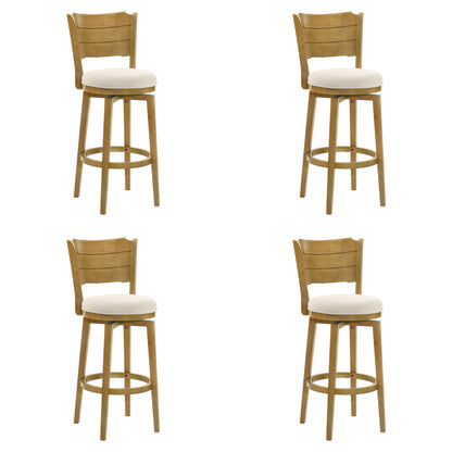 Winsley - Coastal Modern Swivel Wood Bar Height Kitchen Bar Stool