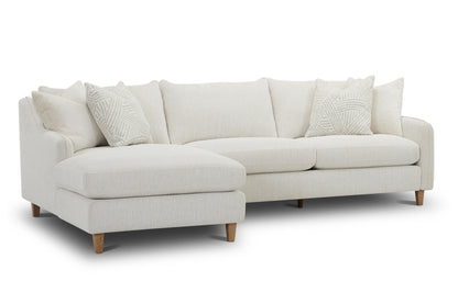 Vogue - Left Arm Facing Chaise With Pillows - Farlo Chalk