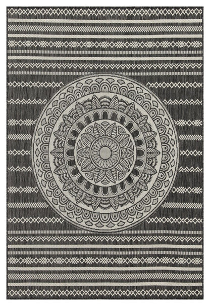 Sunshine - 5'3" X 7'3" Indoor, Outdoor Area Rug - Anthracite - Polypropylene