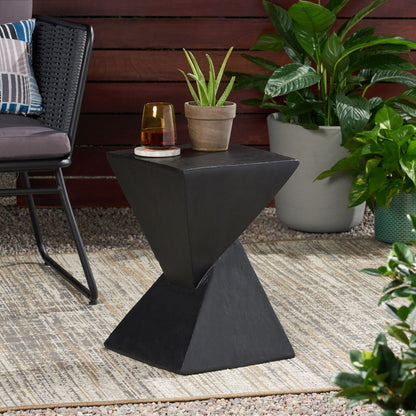 Flamboyant - Outdoor Side Table With Twisted Hourglass Shape
