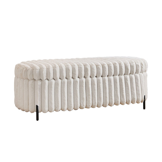 Flip Top Storage Bench With Metal Legs
