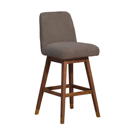 Amelia - Swivel Bar Stool - Brown Oak / Taupe
